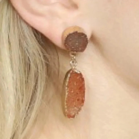 DRUZY DROP EARRINGS - Picture 1 of 4